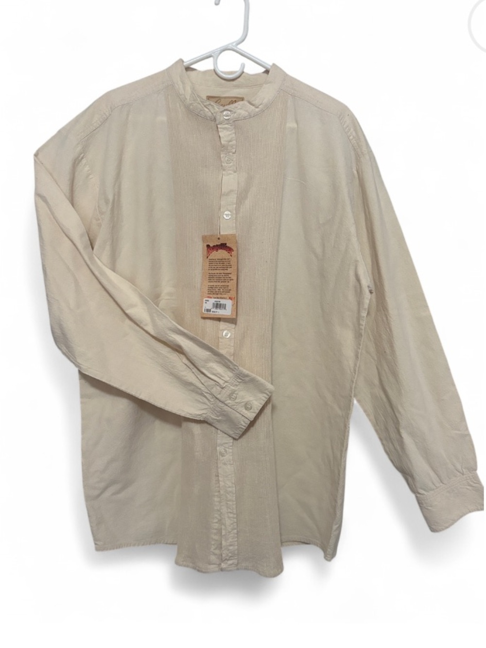 Scully RangeWear Old West Heritage Band Collar Micro-Pleated Front Button Shirt